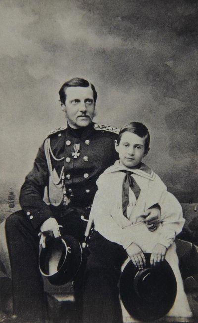 Portrait du Grand-Duc Constantin Nikolaïevitch de Russie 1827-1892 avec son fils Nicholas Constantinovic - Sergei Lvovich Levitsky