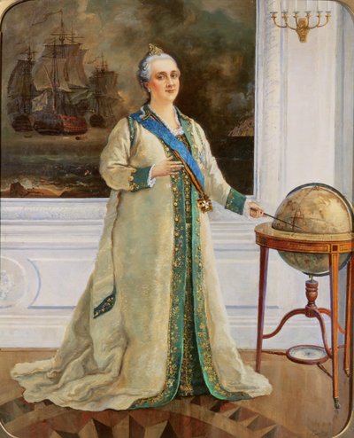 Impératrice Catherine II (1729-96) en tenue navale complète - Sergei Varlenovich Pen