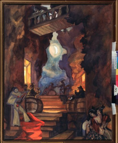 Décor préparatoire pour le spectacle de pantomime "L