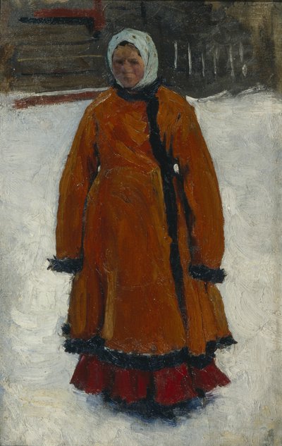 La fille au manteau de fourrure rouge, 1903-1906 - Sergej Vasilevic Ivanov