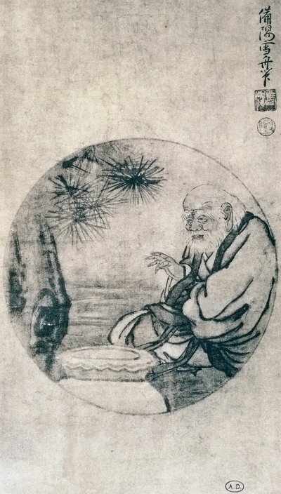 Portrait de Lao-Tzu, philosophe chinois du VIe siècle av. J.-C., dessin par Sesshu Toyo - Sesshû Tôyô