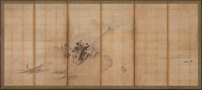 Paysage : collines et bâtiments, période Muromachi - Sesson Shukei