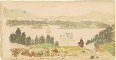 Île de la Constitution et fonderie depuis West Point, New York - Seth Eastman