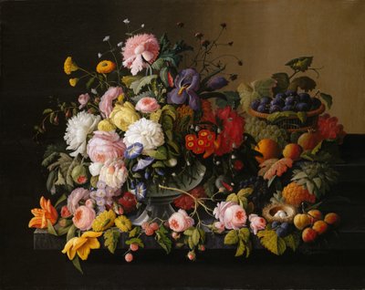 Nature morte : Fleurs et fruits - Severin Roesen