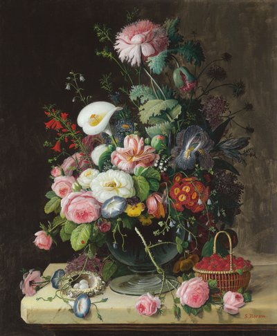 Nature morte, vase de fleurs - Severin Roesen