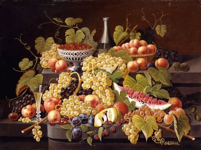 Nature morte avec fruits et champagne - Severin Roesen