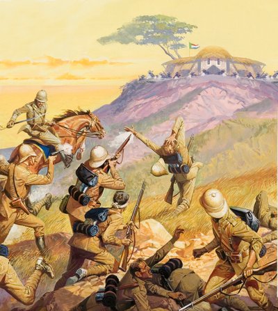 Soldats britanniques attaquant une position boer - Severino Baraldi