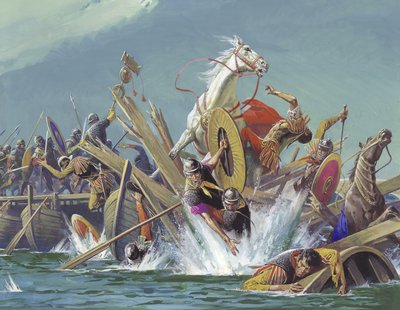Mort de Maxence à la bataille du pont Milvius - Severino Baraldi