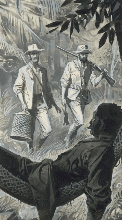 Henry Walter Bates et Alfred Russel Wallace (gouache sur papier) - Severino Baraldi
