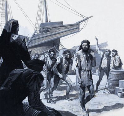Les hommes de Magellan (gouache sur papier) - Severino Baraldi