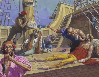 Les marins de Magellan lors de la traversée du Pacifique - Severino Baraldi