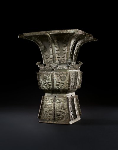 Vase rituel à vin, Fangzun - Shang Dynasty Chinese School