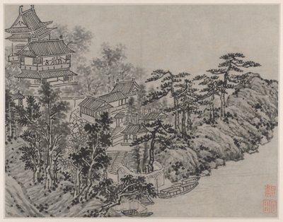 Douze Vues de la Colline du Tigre, Suzhou : Pavillon Grimpant les Nuages - Shen Zhou