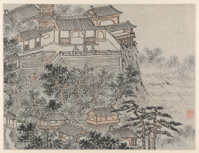 Douze Vues de la Colline du Tigre, Suzhou : La Terrasse des Cinq Sages - Shen Zhou