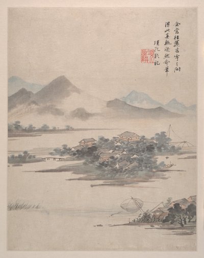 Paysages, fleurs et oiseaux, daté de 1639 (album de huit peintures ; encre et couleur sur papier) - Shengmo Xiang