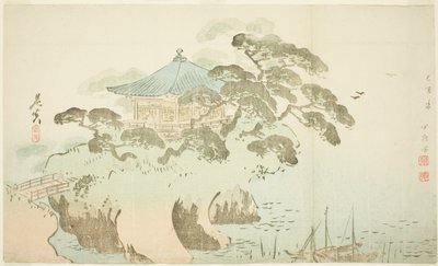 Une salle du temple - Shibata Zeshin