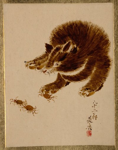 Ours et crabes - Shibata Zeshin