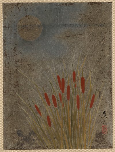 Roseaux et lune - Shibata Zeshin