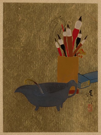 Bouilloire et boîte avec pinceaux, 1882 - Shibata Zeshin