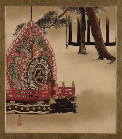 Peintures Laquées de Divers Sujets : Tambour pour la Danse Gagaku - Shibata Zeshin