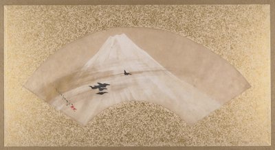 Montagnes avec oiseaux, fin XIXe siècle - Shibata Zeshin