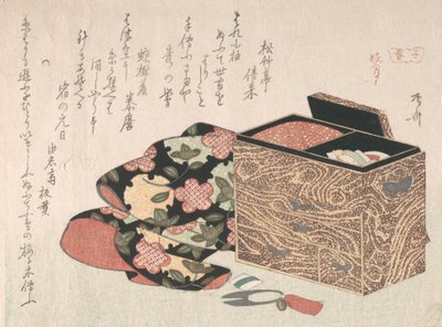 Boîte à ouvrage de dame et literie, probablement 1816 - Shinsai