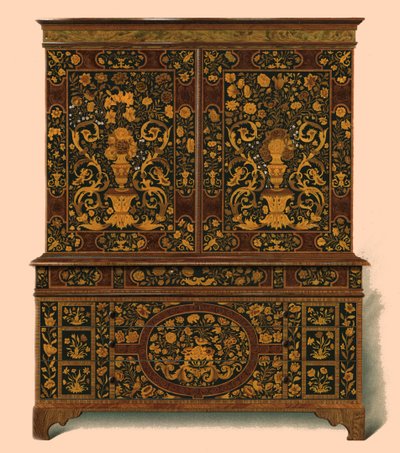 Presse à cabinet incrustée de marqueterie, 1905 - Shirley Charles Llewellyn Slocombe