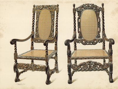 Chaise, propriété de P Macquoid; Chaise, propriété d