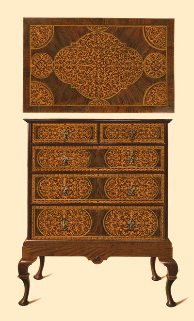 Commode incrustée de marqueterie, 1905 - Shirley Charles Llewellyn Slocombe
