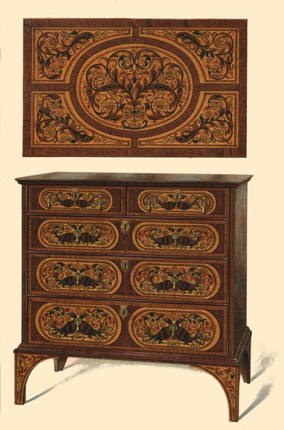 Commode incrustée de marqueterie, 1905 - Shirley Charles Llewellyn Slocombe