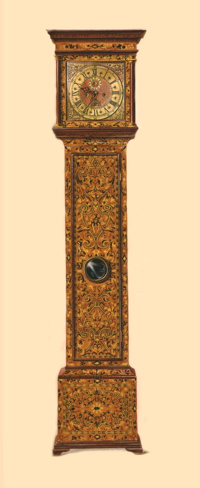 Horloge incrustée de marqueterie légère, 1905 - Shirley Charles Llewellyn Slocombe