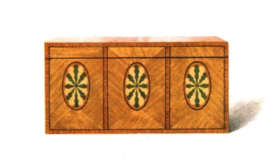 Boîte à thé en bois de satin incrusté, 1908 - Shirley Charles Llewellyn Slocombe