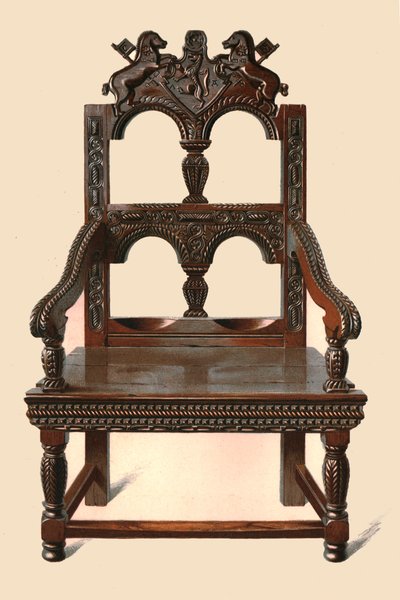 Chaise Cacqueteuse en chêne, 1904 - Shirley Charles Llewellyn Slocombe