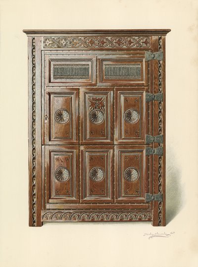 Buffet en chêne (gallois) (chromolithographie) - Shirley Charles Llewellyn Slocombe