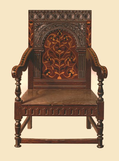 Chaise incrustée de chêne - Shirley Charles Llewellyn Slocombe