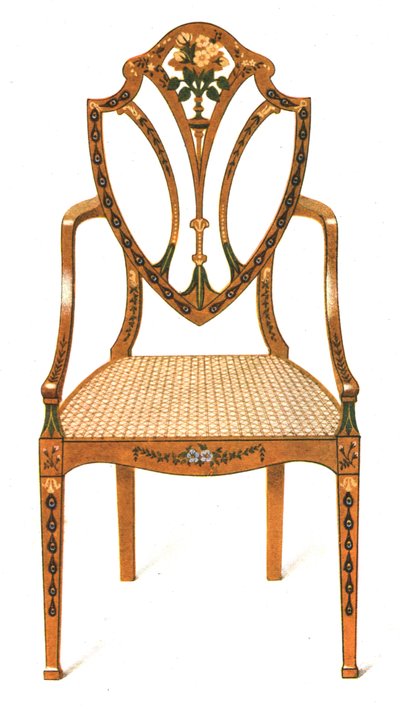 Chaise en bois de satin peint, 1908 - Shirley Charles Llewellyn Slocombe