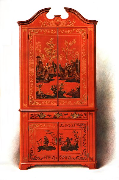 Cabinet laqué rouge, 1907-1908 - Shirley Charles Llewellyn Slocombe