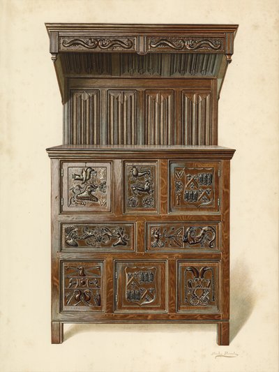 Buffet de Sir John Wynne, en possession du comte de Carrington - Shirley Charles Llewellyn Slocombe