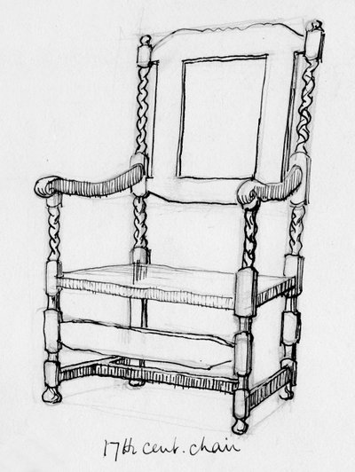 Chaise du 17e siècle, vers 1760, vers 1950 - Shirley Markham
