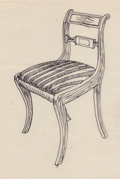 Chaise avec siège rayé - Shirley Markham