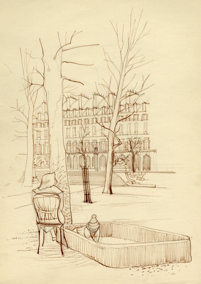 Enfant jouant dans un bac à sable, Paris, France, vers 1951 - Shirley Markham