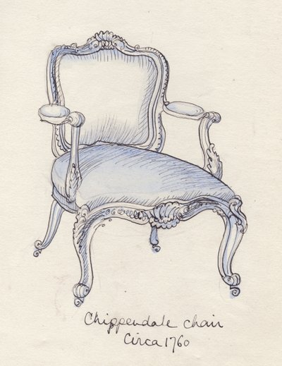 Chaise Chippendale, vers 1950 - Shirley Markham