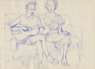 Couple avec une guitare - Shirley Markham