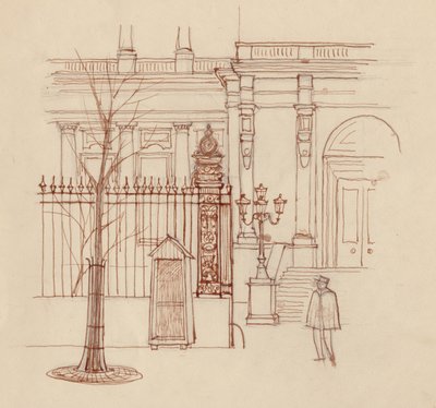 Gendarme devant un bâtiment classique, Paris, 1951 - Shirley Markham