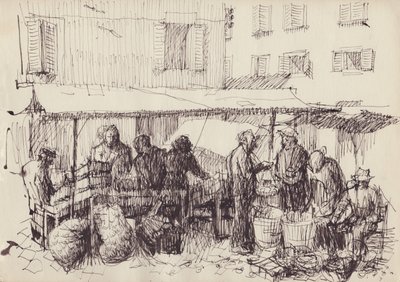 Scène de marché, Italie, vers 1950 - Shirley Markham