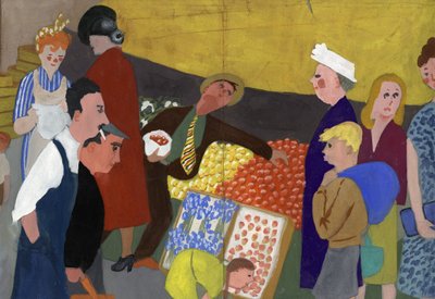 Scène de marché, vers 1950 - Shirley Markham