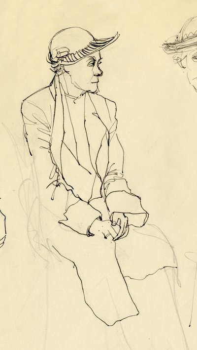 Femme assise avec un chapeau - Shirley Markham