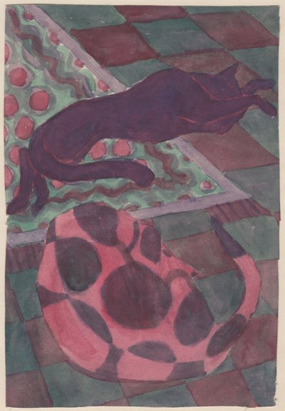 Chien et chat endormis, vers 1951 - Shirley Markham