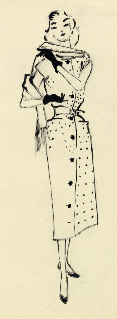 Femme en robe à pois, vers 1950 - Shirley Markham