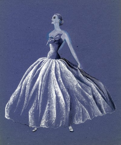 Femme en robe de bal sans bretelles, vers 1952 - Shirley Markham